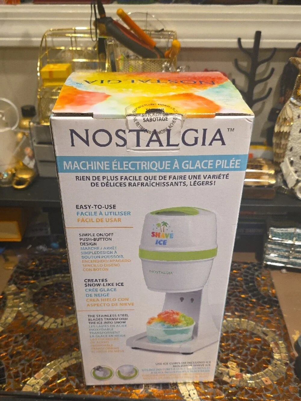 Nostalgia Kids Shave Ice Maker in White and Lime Green